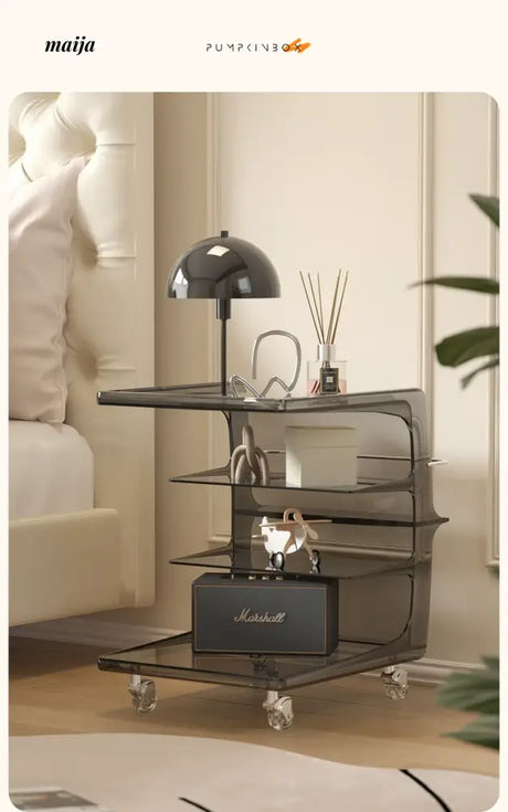 PUMPKIN BOX Acrylic Cream Coffee Table Cart from PUMPKIN BOX