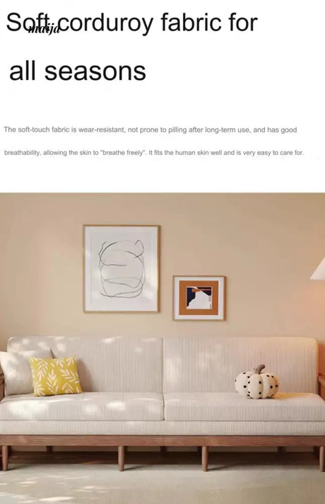 Retro Solid Wood Extendable Sofa Bed from AI