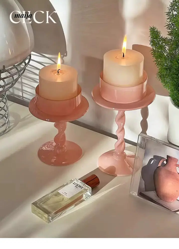 CLICK Fuchsia Spiral Candle Handmade for Valentine's Day from CLICK