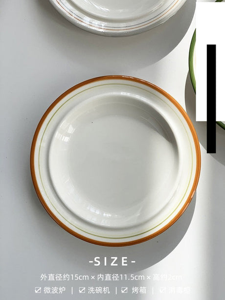 YASUKI Minja Retro Striped Ceramic Soup Bowl from YASUKI