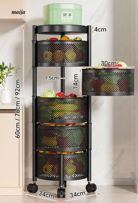 Kitchen Rotating Multifunctional Storage Trolley from maija