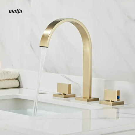 Bronze Waterfall Three Piece Basin Faucet from Kaiyashi