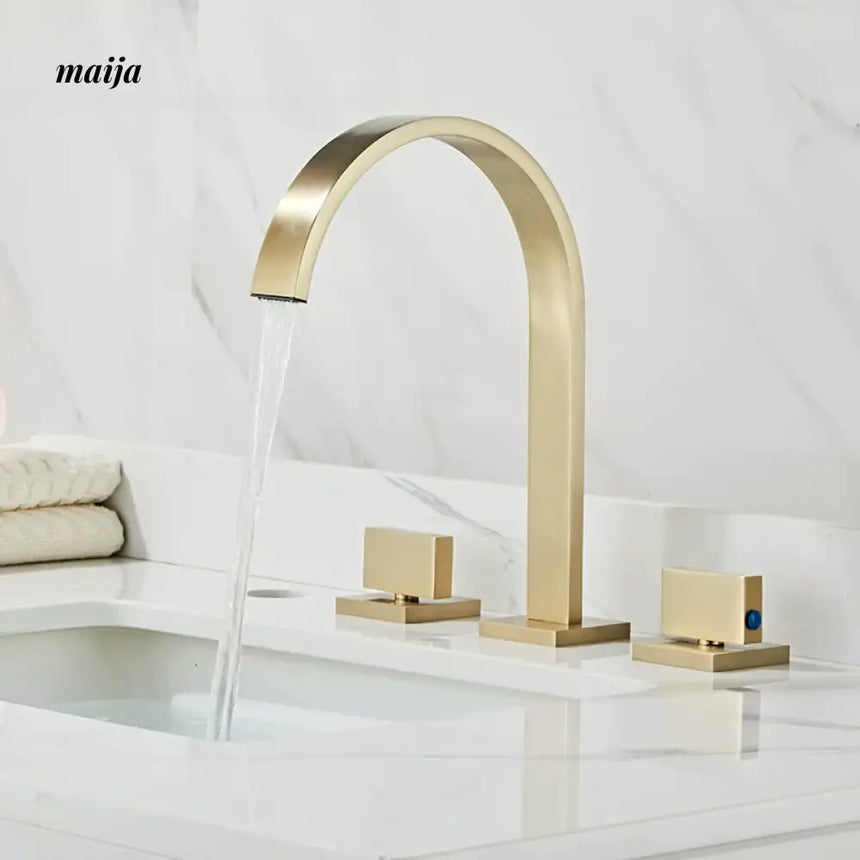 Bronze Waterfall Three Piece Basin Faucet from Kaiyashi