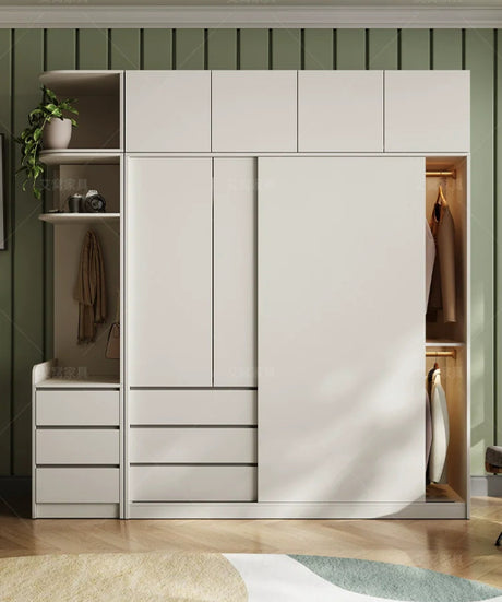 AIWO Lisette Compact Cream Sliding Door Wardrobe for Bedrooms from AIWO