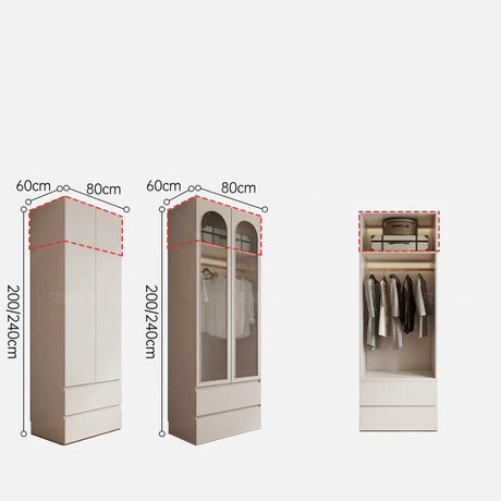 AIWO Bastien Wardrobe with Desk and Handle-Free Modern Design from AIWO