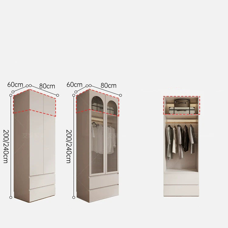 AIWO Bastien Wardrobe with Desk and Handle-Free Modern Design from AIWO