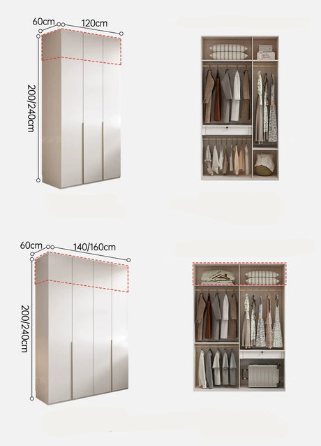 AIWO Lucille European Pine Cream Wardrobe with Dressing Table from AIWO