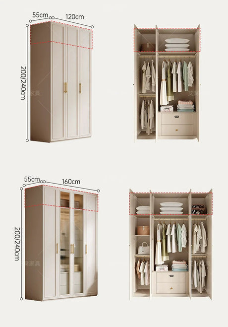 AIWO Marcel Light Luxury Glass Door Wardrobe with Modern Aesthetic from AIWO