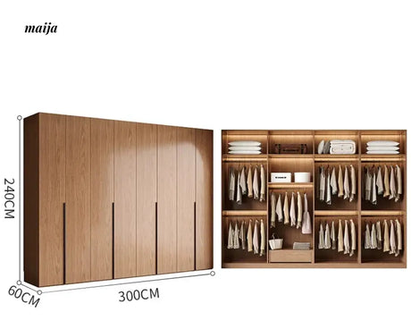 MEIHOUSE Antique Style Walnut Bedroom Large Wardrobe Cabinet from MEIHOUSE