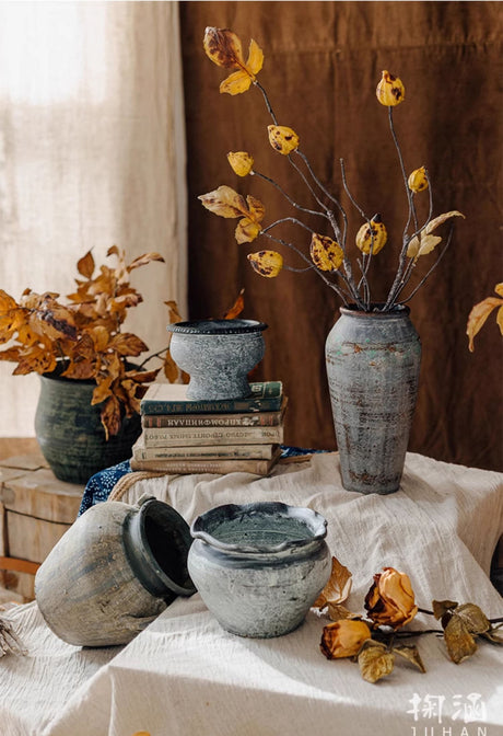 JUHAN Isolde Rustic Floral Arrangement Pottery Vase from JUHAN