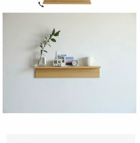 OGI NO RYOHIN Wall-Hung Shelf with Solid Wood Hooks from HOBBYTREE