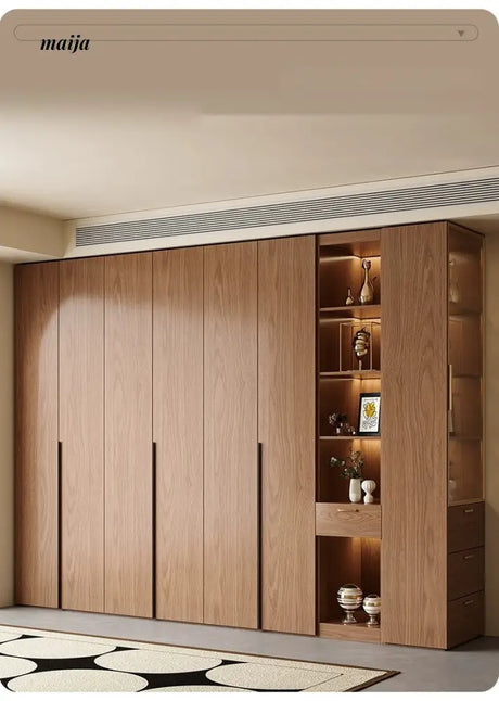 MEIHOUSE Antique Style Walnut Bedroom Large Wardrobe Cabinet from MEIHOUSE