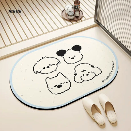 Oval Puppy Bath Mat from maija