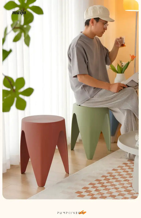 PUMPKIN BOX Stackable Nordic Minimalist Shoe Stool from PUMPKIN BOX