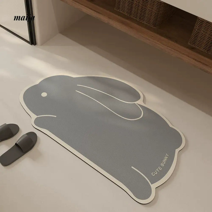AOJU Nonslip Absorbent Rabbit Bath Mat
