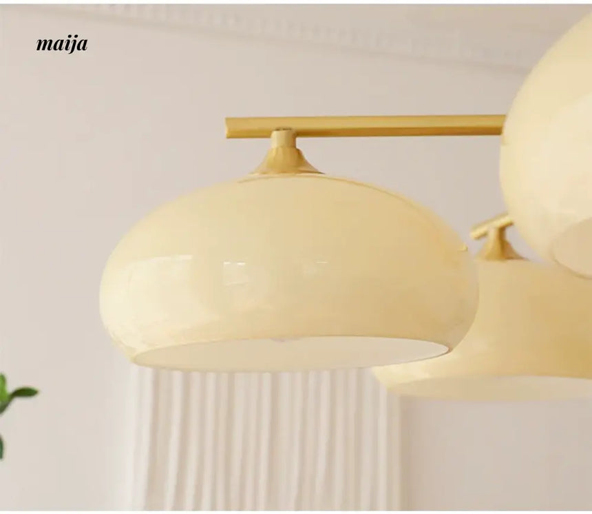 NANCY Japanese Retro Glass Chandelier Walnut Style from NANCY