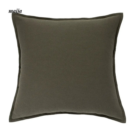 MISTYWOOD White Cotton Pillowcase with Green Accents from MISTYWOOD