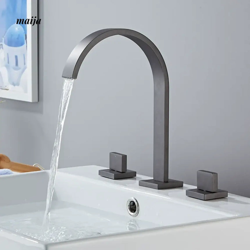 Bronze Waterfall Three Piece Basin Faucet from Kaiyashi