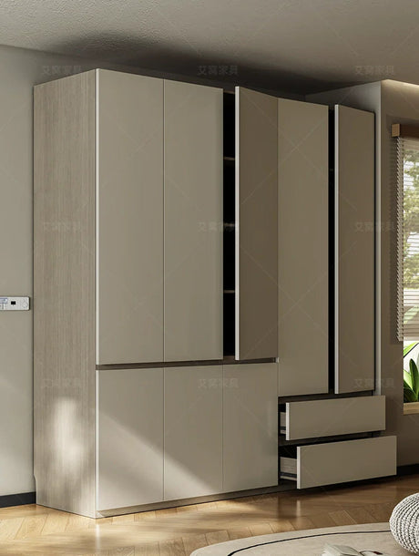 AIWO Sylvain Handless Solid Wood Wardrobe with Multi-Layer Storage from AIWO