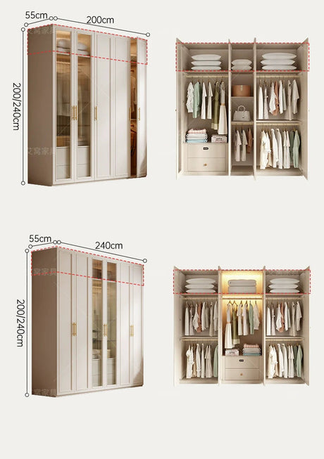 AIWO Marcel Light Luxury Glass Door Wardrobe with Modern Aesthetic from AIWO