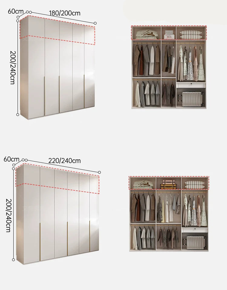 AIWO Lucille European Pine Cream Wardrobe with Dressing Table from AIWO