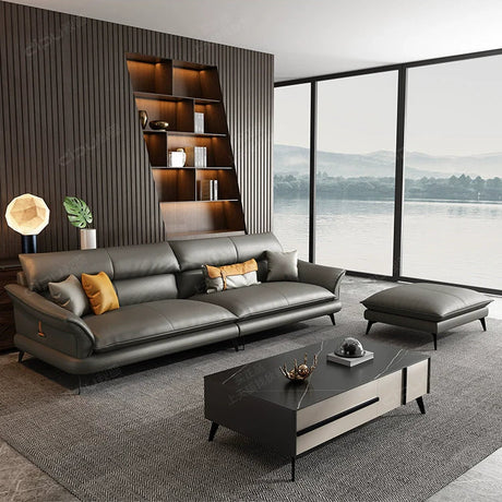 DIPU Leo Scandinavian Minimalist Leather Sofa from DIPU