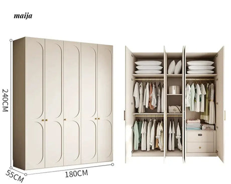MEIHOUSE French Pine Board Wardrobe Bedroom Finished Large Cabinet from MEIHOUSE