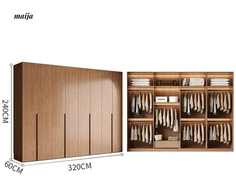 MEIHOUSE Antique Style Walnut Bedroom Large Wardrobe Cabinet from MEIHOUSE