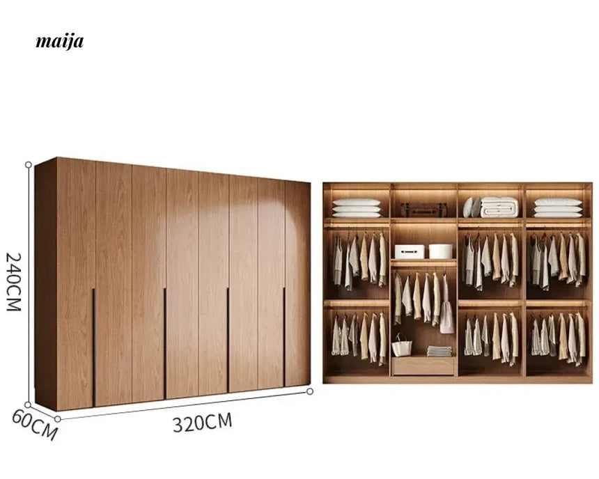 MEIHOUSE Antique Style Walnut Bedroom Large Wardrobe Cabinet from MEIHOUSE