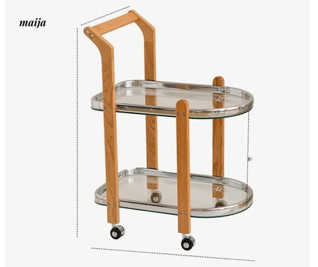 LOWERLEFT Wooden Glass Swivel Cart from Lower Left