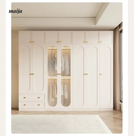 MEIHOUSE French Cream Wardrobe Modern Bedroom Storage Cabinet from MEIHOUSE