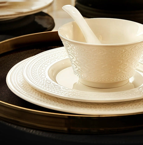 MOSE Pure White Glaze Dish Set from MOSE