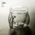JOTO Hammered Glass Tea Cup with Lid for Thick Tea from MOSE
