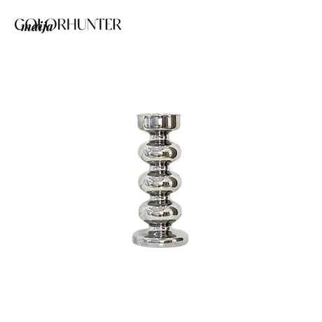 COLOURHUNTER Glossy Black Scandinavian Silver Retro Candle Holder from maija