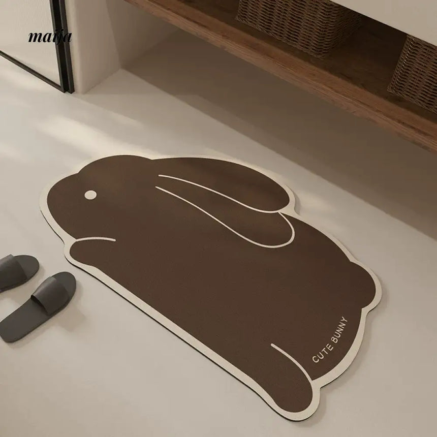 AOJU Nonslip Absorbent Rabbit Bath Mat