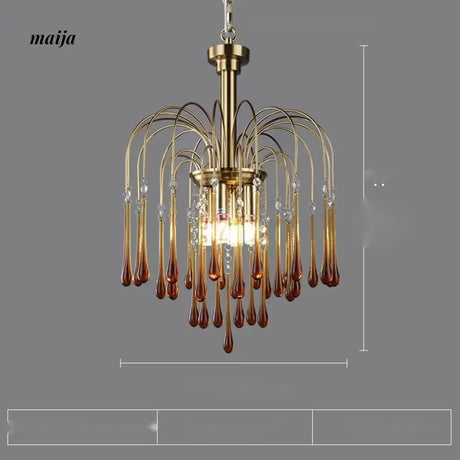 NANCY Crystal Chandelier Water Drop Lamp Retro Design from NANCY