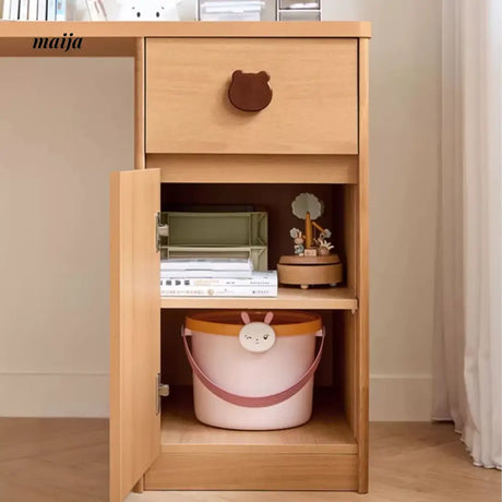 LINSYKIDS Brown Bear Wooden Study Desk and Cabinet from RZONE
