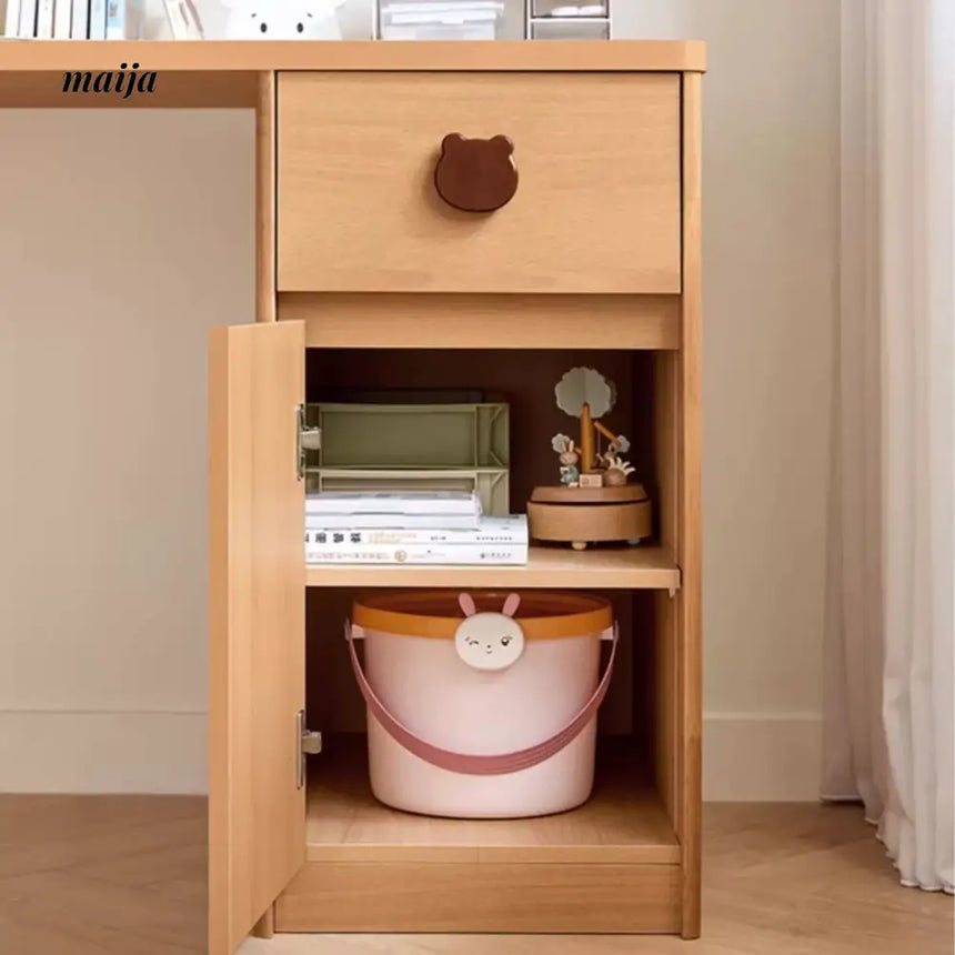 LINSYKIDS Brown Bear Wooden Study Desk and Cabinet from RZONE