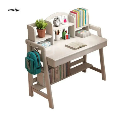 Luna Nordic Solid Wood Desk with Bookshelf from maija