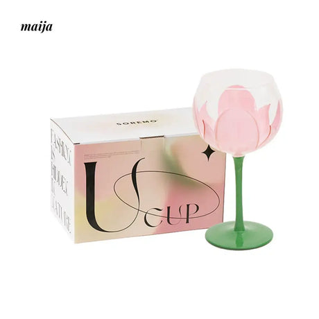 SOREMO Tulip Hand Painted Wine Glass from maija