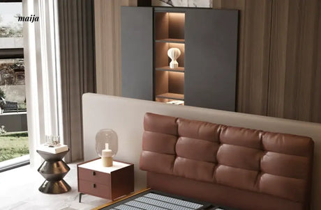 Gianluca Suspended Leather Bed from Kaiyashi