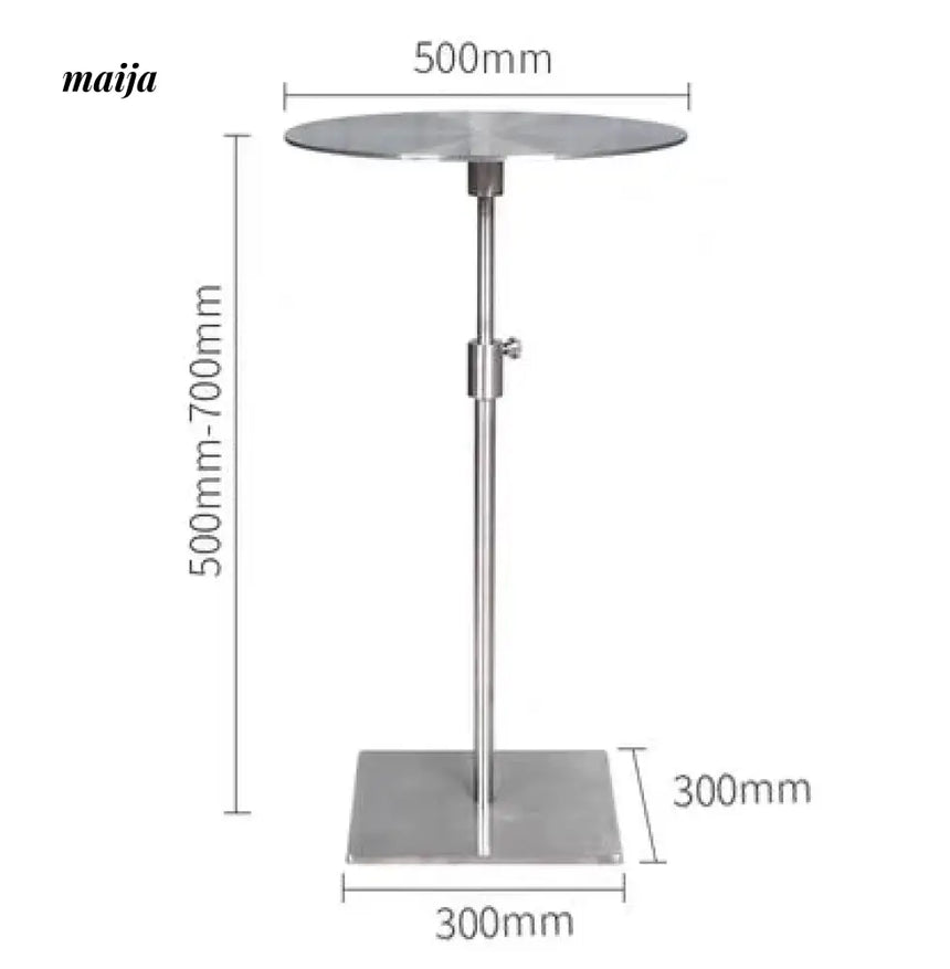 Compact Stainless Steel Side Table