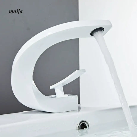 Creative Curve Copper Basin Faucet from Kaiyashi