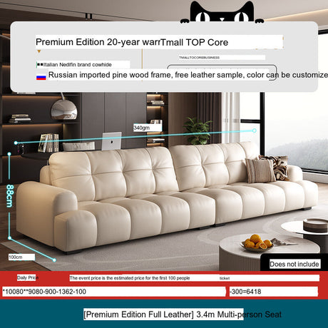 DIPU Nova Cream Cowhide Sofa from DIPU