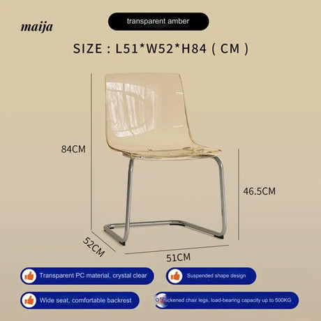 Toas Transparent Acrylic Dining Chair from BENCHAO