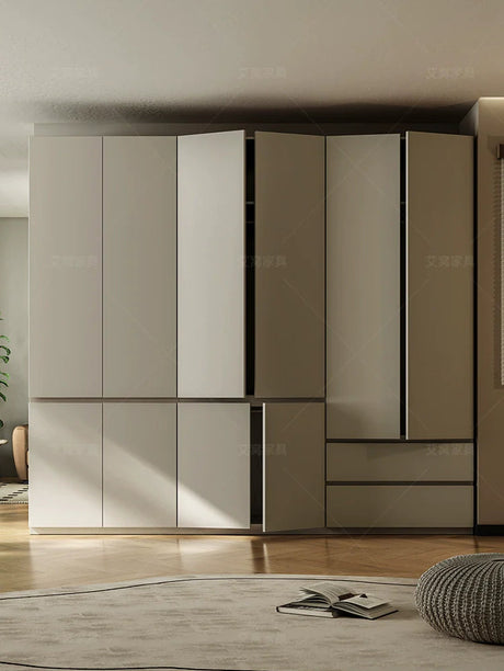 AIWO Sylvain Handless Solid Wood Wardrobe with Multi-Layer Storage from AIWO