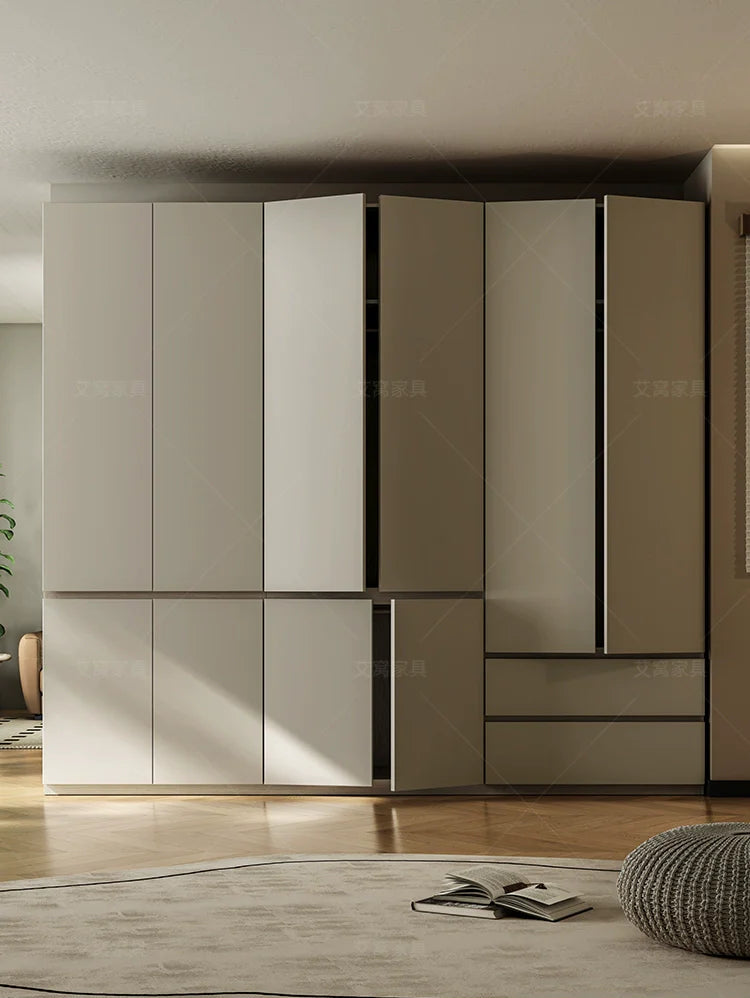 AIWO Sylvain Handless Solid Wood Wardrobe with Multi-Layer Storage from AIWO
