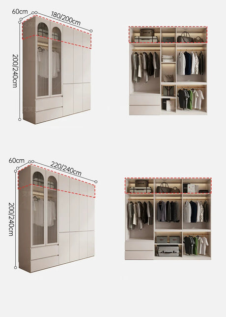 AIWO Bastien Wardrobe with Desk and Handle-Free Modern Design from AIWO