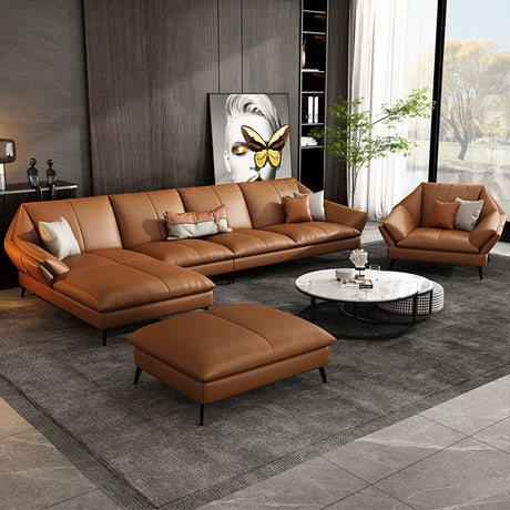 DIPU Harper Minimalist Leather Scandinavian Sofa from DIPU