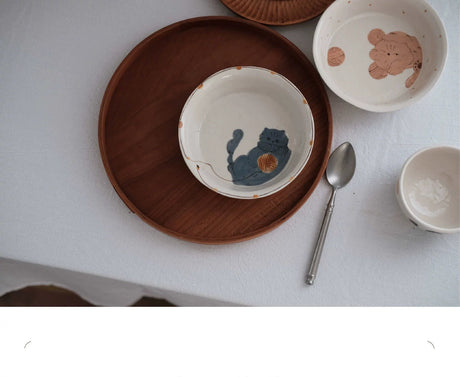 KAWATANI Japanese Ceramic Cute Cat Coffee Mug and Plate from kawatani